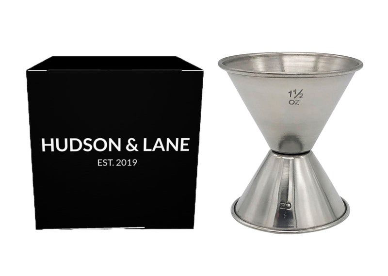 Hudson & Lane Stainless Steel Cocktail Barware Double Measuring Jigger 1 oz x 1.5 oz - Image 1